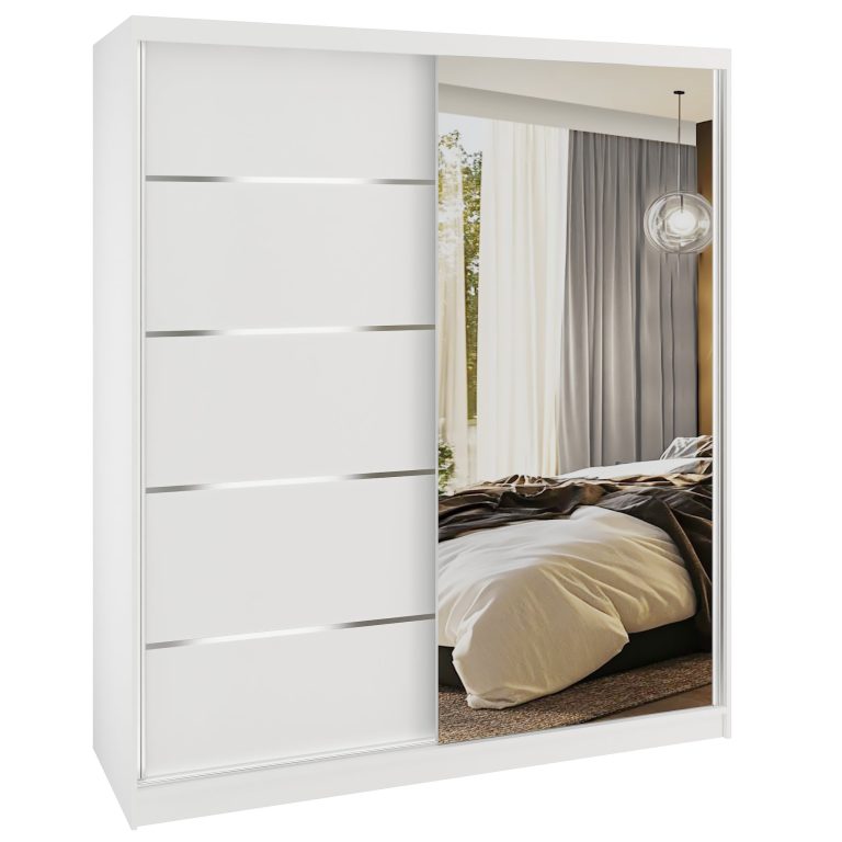 Armoire coulissante SERENITY 158 cm mat blanc Fabricant MBP SERENITY SZP7/0/W/W/0/HIAL