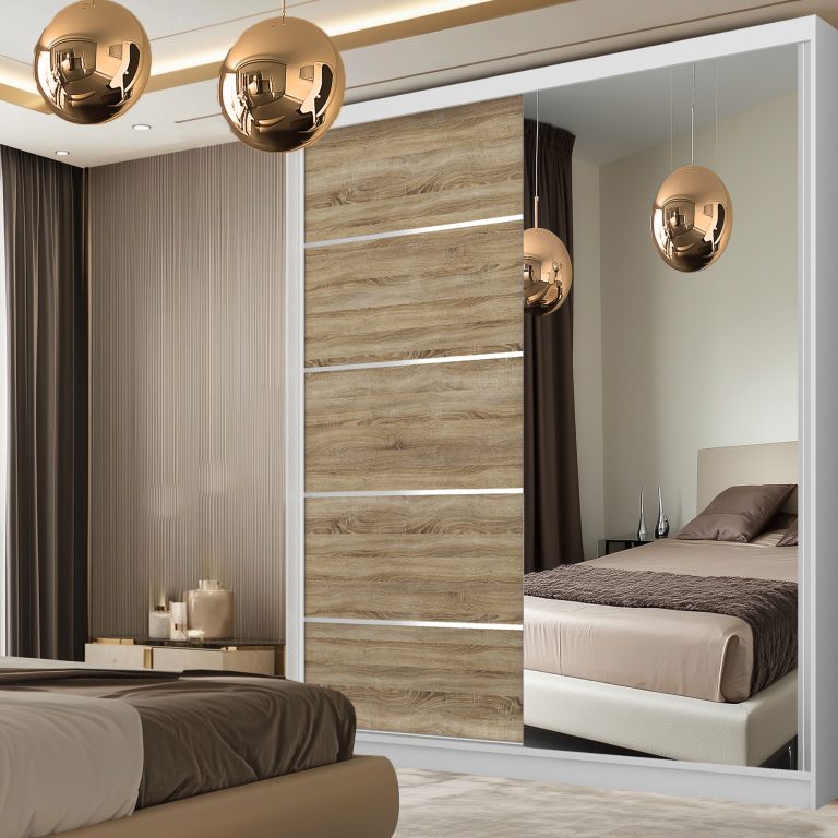 Armoire coulissante SERENITY 158 cm chêne sonoma mat Fabricant MBP SERENITY SZP7/0/W/DS/0/HIAL