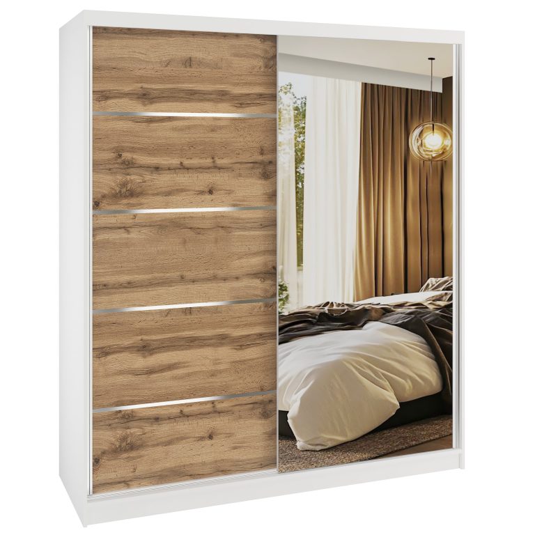 Armoire coulissante SERENITY 158 cm chêne wotan mat Fabricant MBP SERENITY SZP7/0/W/DW/0/HIAL