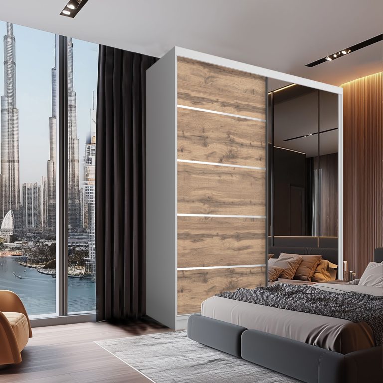 Armoire coulissante SERENITY 158 cm chêne wotan mat Fabricant MBP SERENITY SZP7/0/W/DW/0/HIAL