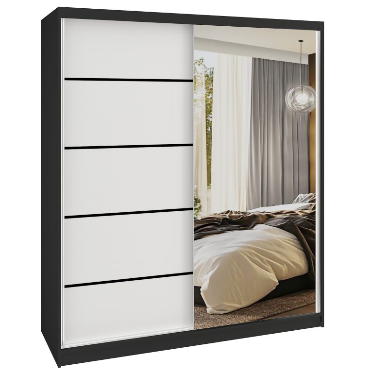 Armoire coulissante SERENITY 158 cm mat blanc Fabricant MBP SERENITY SZP7/0/B/W/0/HIAL