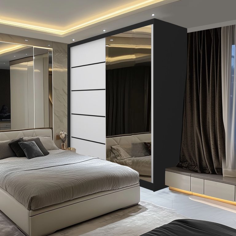 Armoire coulissante SERENITY 158 cm mat blanc Fabricant MBP SERENITY SZP7/0/B/W/0/HIAL