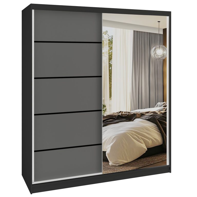 Armoire coulissante SERENITY 158 cm mat gris Fabricant MBP SERENITY SZP7/0/B/SR/0/HIAL
