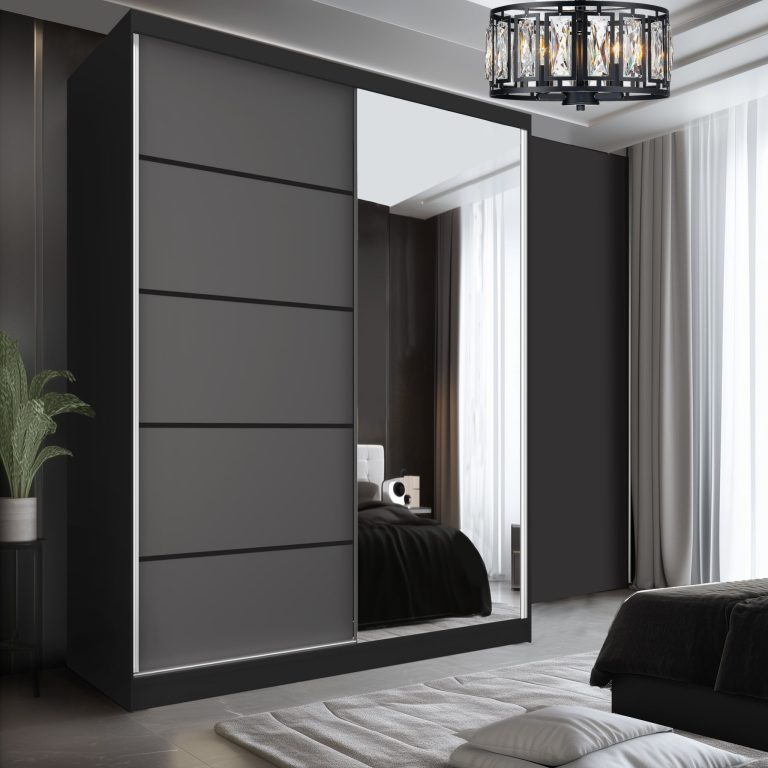 Armoire coulissante SERENITY 158 cm mat gris Fabricant MBP SERENITY SZP7/0/B/SR/0/HIAL