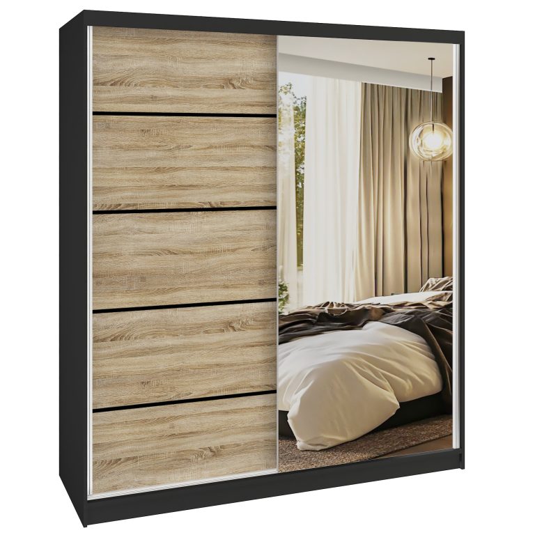 Armoire coulissante SERENITY 158 cm chêne sonoma mat Fabricant MBP SERENITY SZP7/0/B/DS/0/HIAL