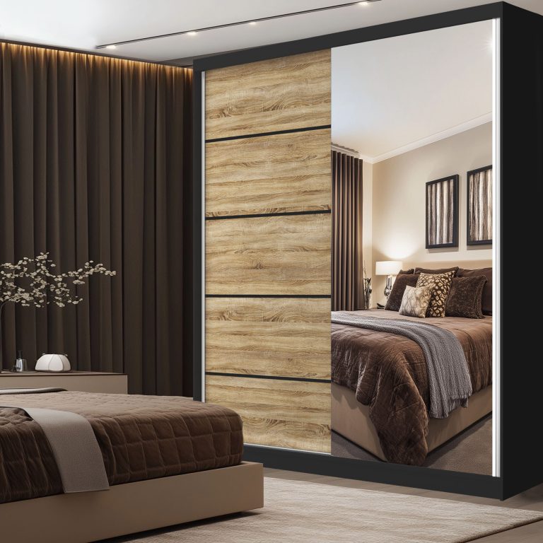 Armoire coulissante SERENITY 158 cm chêne sonoma mat Fabricant MBP SERENITY SZP7/0/B/DS/0/HIAL