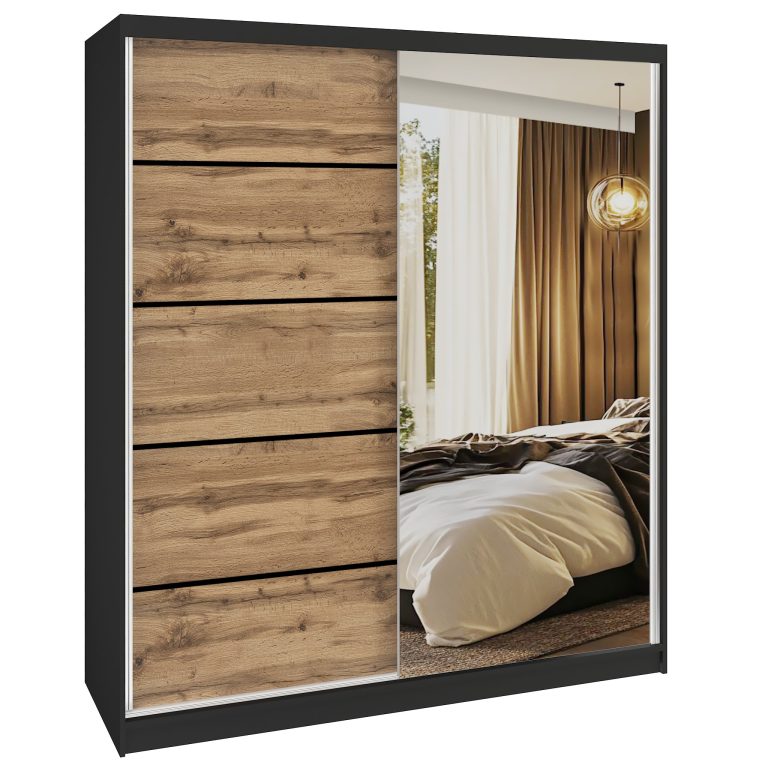 Armoire coulissante SERENITY 158 cm chêne wotan mat Fabricant MBP SERENITY SZP7/0/B/DW/0/HIAL
