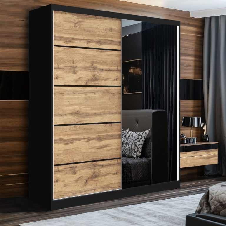 Armoire coulissante SERENITY 158 cm chêne wotan mat Fabricant MBP SERENITY SZP7/0/B/DW/0/HIAL