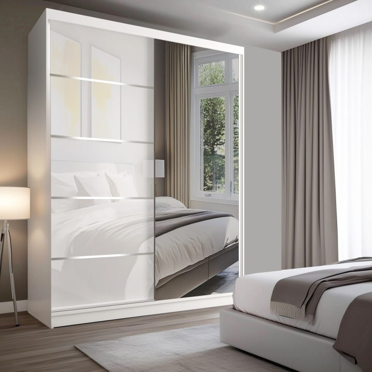 Armoire coulissante SERENITY 158 cm brillance blanc Fabricant MGB SERENITY SZP7/0/W/W/0/HIAL