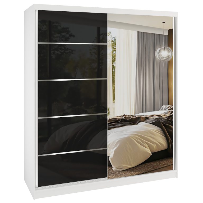 Armoire coulissante SERENITY 158 cm brillance noir Fabricant MGB SERENITY SZP7/0/W/B/0/HIAL
