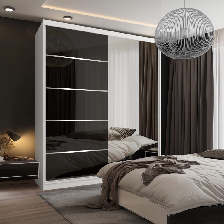 Armoire coulissante SERENITY 158 cm brillance noir Fabricant MGB SERENITY SZP7/0/W/B/0/HIAL