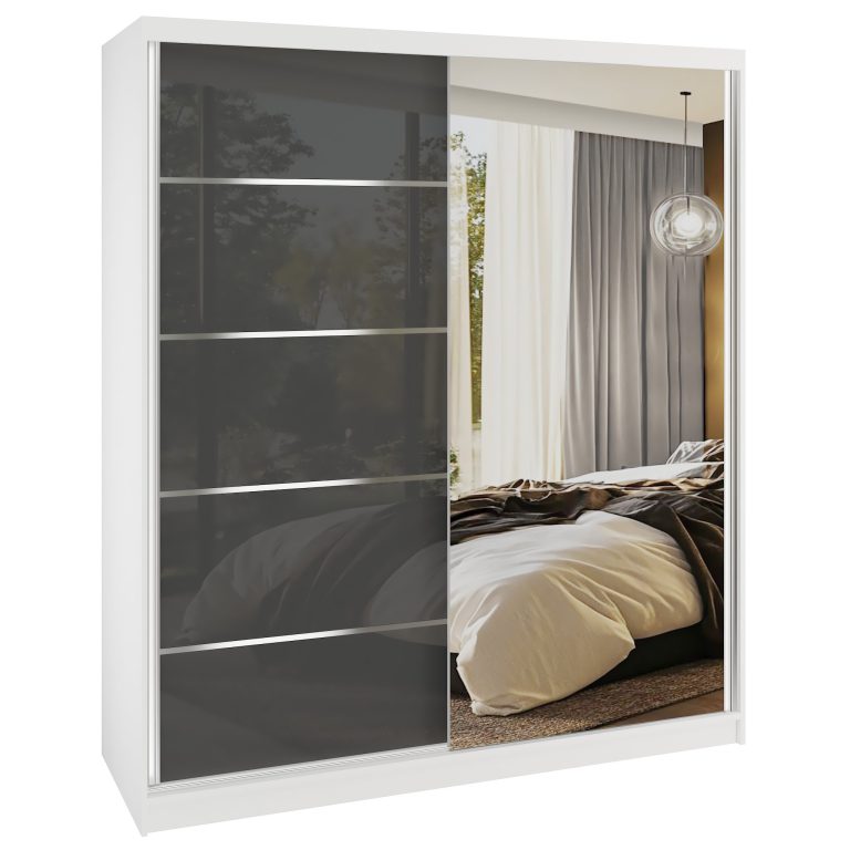 Armoire coulissante SERENITY 158 cm brillance gris Fabricant MGB SERENITY SZP7/0/W/S/0/HIAL