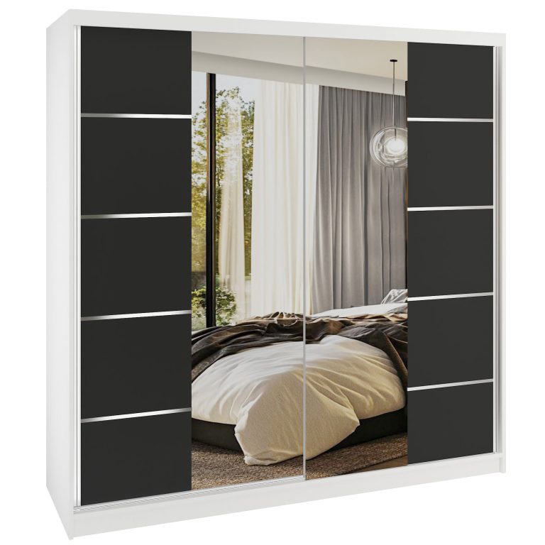  Armoire coulissante SERENITY 200 cm mat noir  Fabricant ME SERENITY SZP5/0/W/B/0/HIAL
