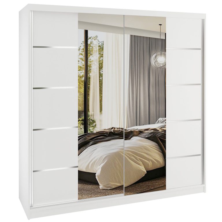 Armoire coulissante SERENITY 200 cm mat blanc Fabricant ME SERENITY SZP5/0/W/W/0/HIAL