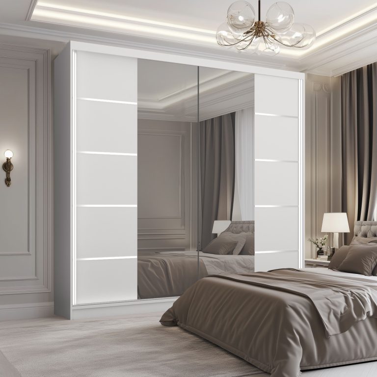 Armoire coulissante SERENITY 200 cm mat blanc Fabricant ME SERENITY SZP5/0/W/W/0/HIAL