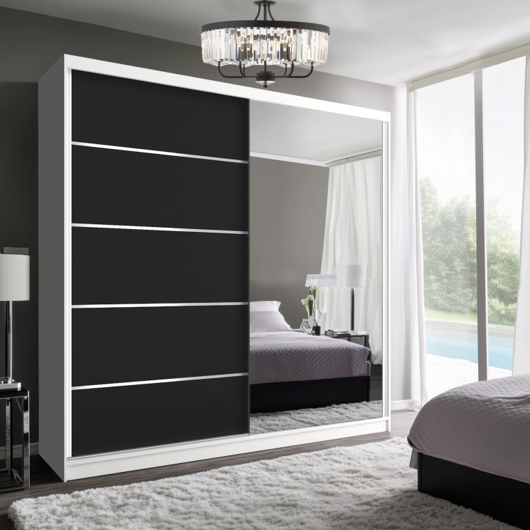 Armoire coulissante SERENITY 200 cm mat noir Fabricant MBP SERENITY SZP5/0/W/B/0/HIAL