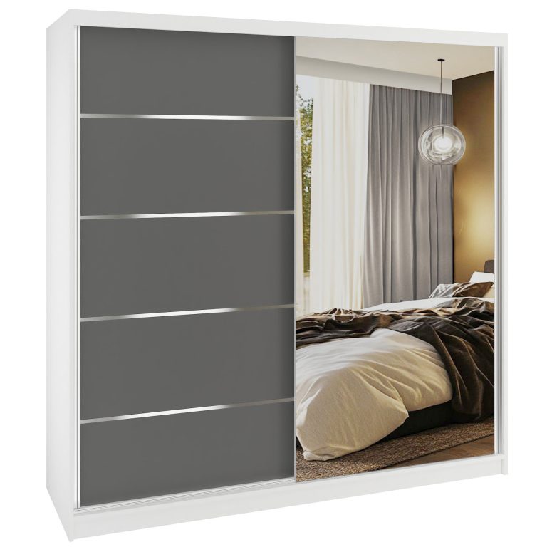 Armoire coulissante SERENITY 200 cm mat gris Fabricant MBP SERENITY SZP5/0/W/SR/0/HIAL
