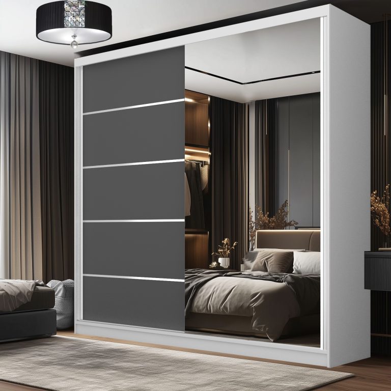 Armoire coulissante SERENITY 200 cm mat gris Fabricant MBP SERENITY SZP5/0/W/SR/0/HIAL