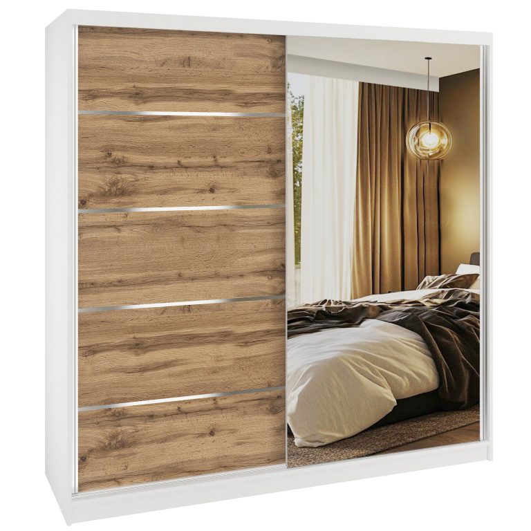 Armoire coulissante SERENITY 200 cm chêne wotan mat Fabricant MBP SERENITY SZP5/0/W/DW/0/HIAL