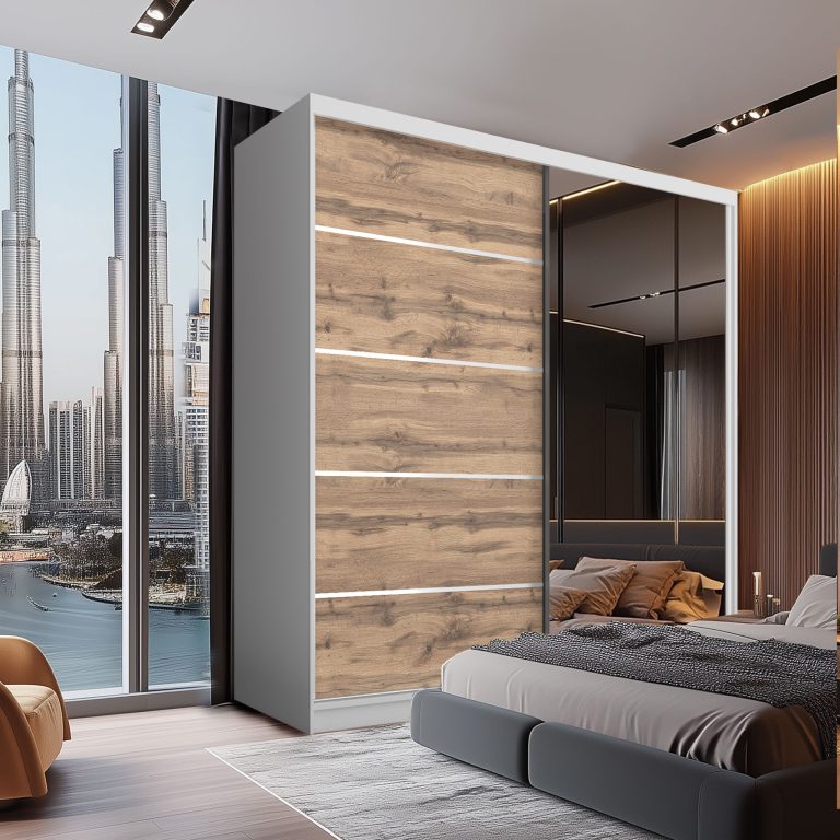 Armoire coulissante SERENITY 200 cm chêne wotan mat Fabricant MBP SERENITY SZP5/0/W/DW/0/HIAL