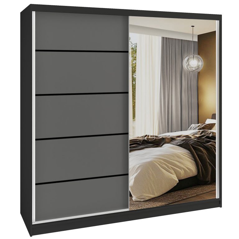 Armoire coulissante SERENITY 200 cm mat gris Fabricant MBP SERENITY SZP5/0/B/SR/0/HIAL