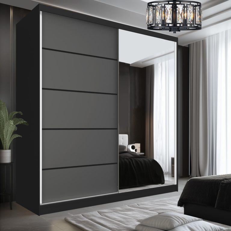 Armoire coulissante SERENITY 200 cm mat gris Fabricant MBP SERENITY SZP5/0/B/SR/0/HIAL