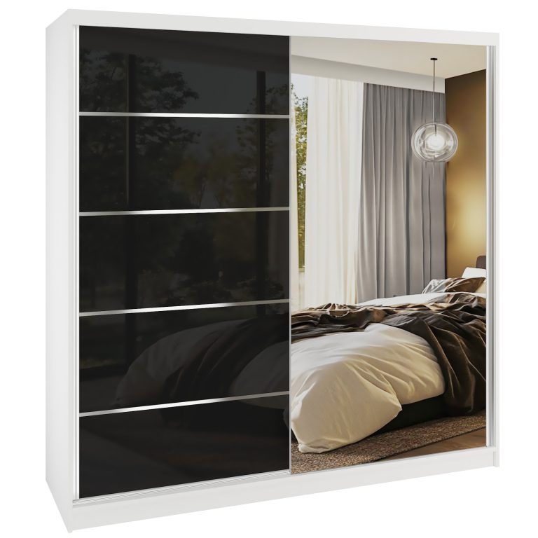 Armoire coulissante SERENITY 200 cm brillance noir Fabricant MGB SERENITY SZP5/0/W/B/0/HIAL