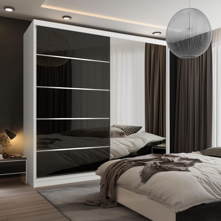 Armoire coulissante SERENITY 200 cm brillance noir Fabricant MGB SERENITY SZP5/0/W/B/0/HIAL