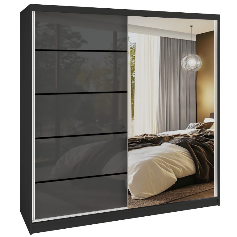 Armoire coulissante SERENITY 200 cm brillance gris Fabricant MGB SERENITY SZP5/0/B/S/0/HIAL
