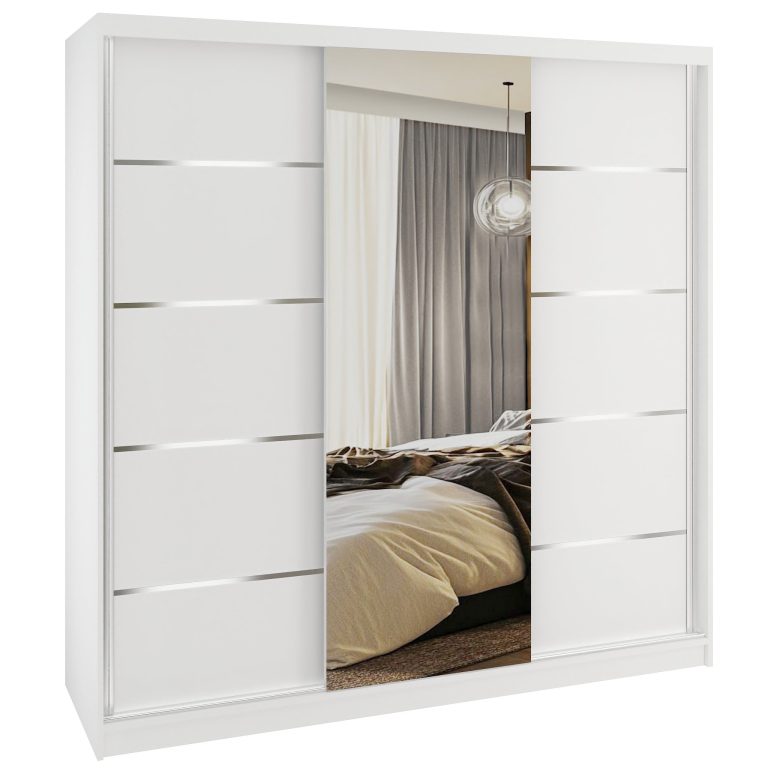 Armoire coulissante SERENITY 200 cm mat blanc Fabricant MT SERENITY SZP5/0/W/W/0/HIAL