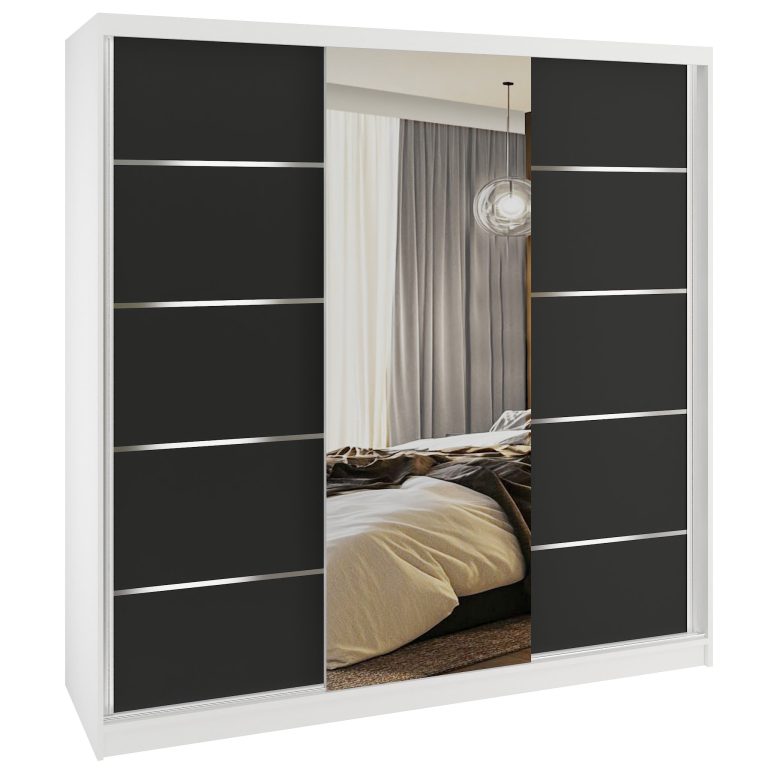 Armoire coulissante SERENITY 200 cm mat noir Fabricant MT SERENITY SZP5/0/W/B/0/HIAL