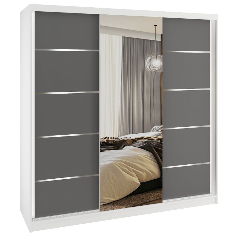 Armoire coulissante SERENITY 200 cm mat gris Fabricant MT SERENITY SZP5/0/W/SR/0/HIAL