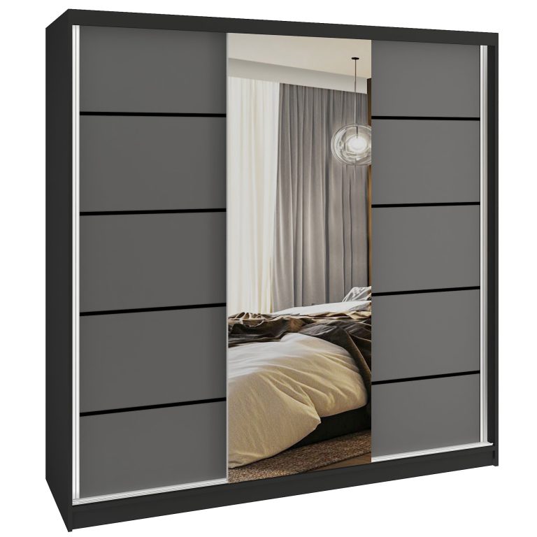 Armoire coulissante SERENITY 200 cm mat gris Fabricant MT SERENITY SZP5/0/B/SR/0/HIAL