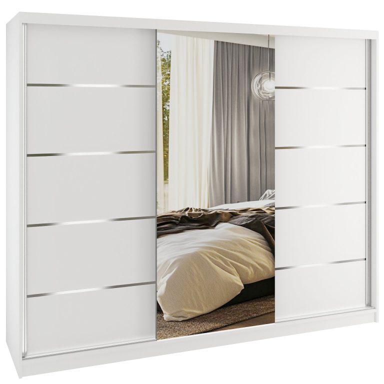 Armoire coulissante SERENITY 232 cm mat blanc Fabricant MBP SERENITY SZP8/0/W/W/0/HIAL