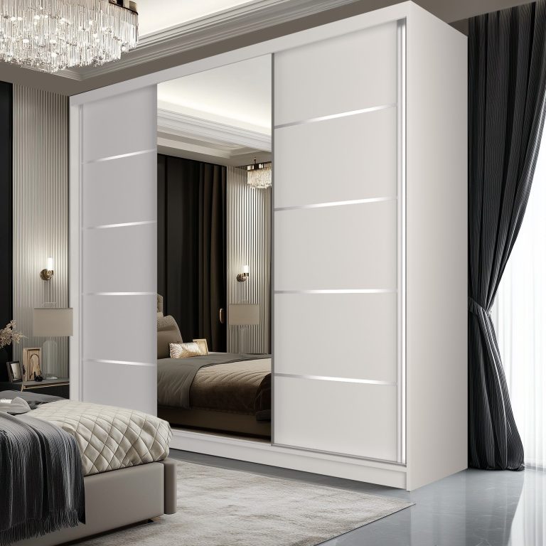 Armoire coulissante SERENITY 232 cm mat blanc Fabricant MBP SERENITY SZP8/0/W/W/0/HIAL