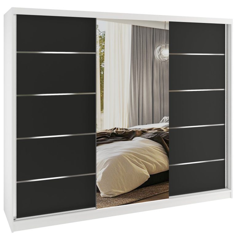 Armoire coulissante SERENITY 232 cm mat noir Fabricant MBP SERENITY SZP8/0/W/B/0/HIAL
