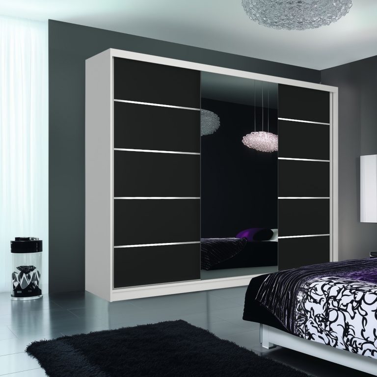 Armoire coulissante SERENITY 232 cm mat noir Fabricant MBP SERENITY SZP8/0/W/B/0/HIAL