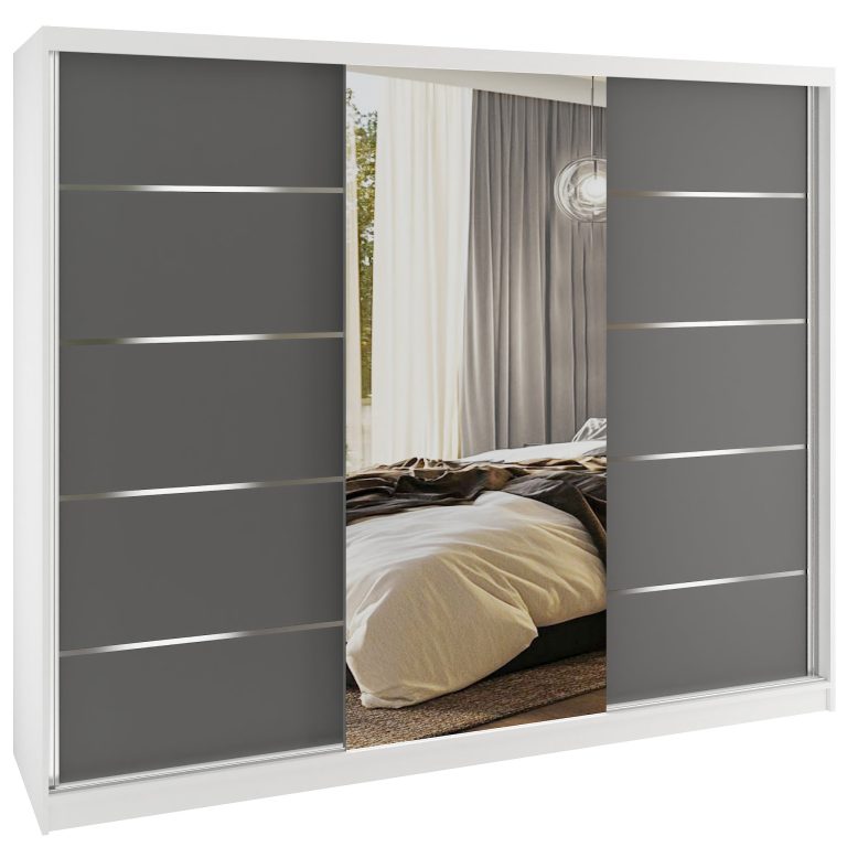 Armoire coulissante SERENITY 232 cm mat gris Fabricant MBP SERENITY SZP8/0/W/SR/0/HIAL