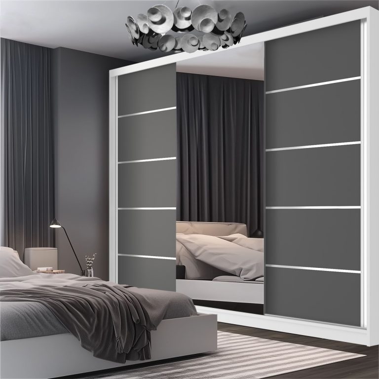 Armoire coulissante SERENITY 232 cm mat gris Fabricant MBP SERENITY SZP8/0/W/SR/0/HIAL