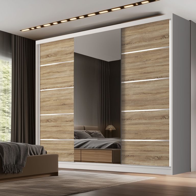 Armoire coulissante SERENITY 232 cm chêne sonoma mat Fabricant MBP SERENITY SZP8/0/W/DS/0/HIAL