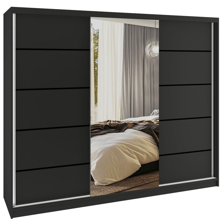 Armoire coulissante SERENITY 232 cm mat noir Fabricant MBP SERENITY SZP8/0/B/B/0/HIAL