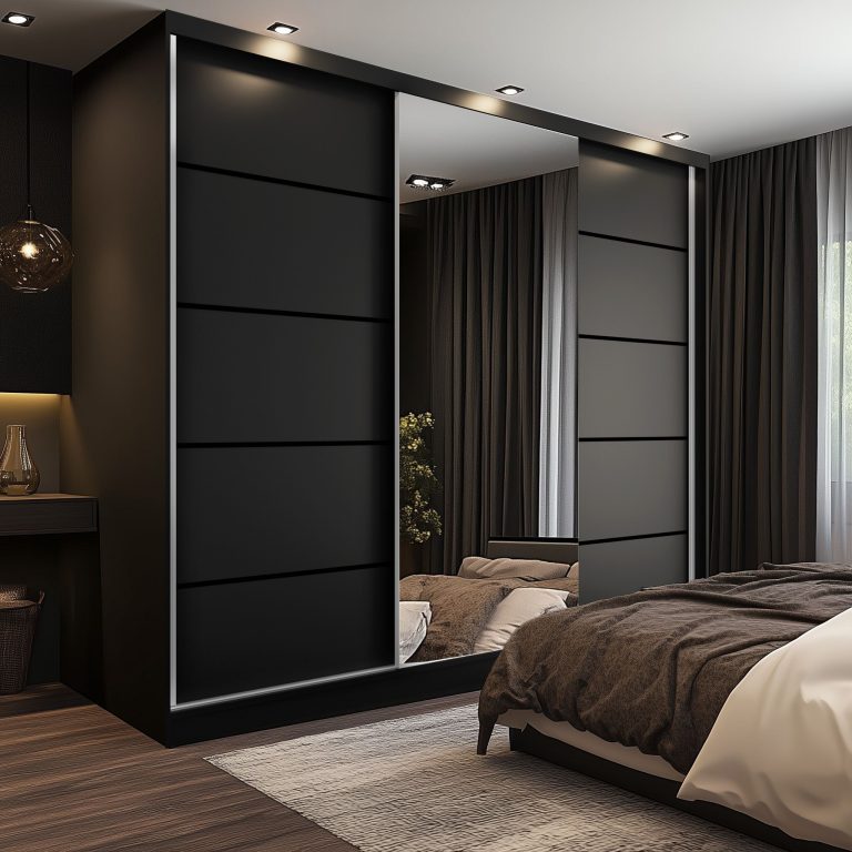 Armoire coulissante SERENITY 232 cm mat noir Fabricant MBP SERENITY SZP8/0/B/B/0/HIAL