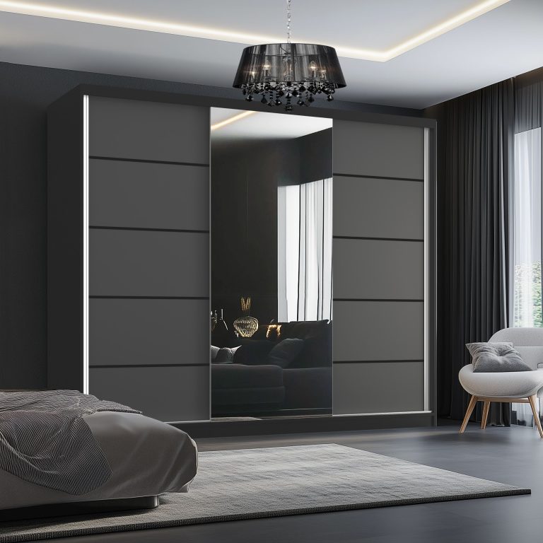 Armoire coulissante SERENITY 200 cm mat gris Fabricant MT SERENITY SZP5/0/B/SR/0/HIAL