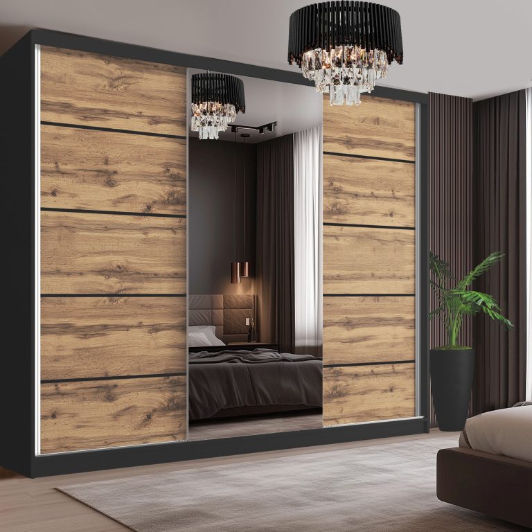 Armoire coulissante SERENITY 232 cm chêne wotan mat Fabricant MBP SERENITY SZP8/0/B/DW/0/HIAL