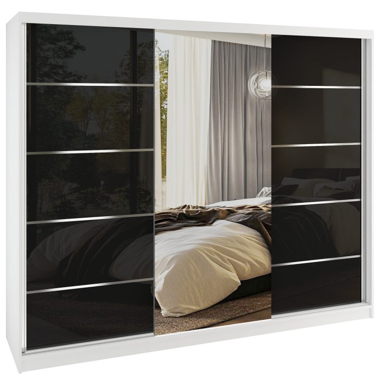 Armoire coulissante SERENITY 200 cm brillance noir Fabricant MTG SERENITY SZP5/0/W/B/0/HIAL
