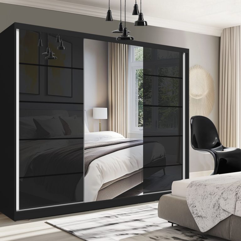 Armoire coulissante SERENITY 232 cm brillance noir Fabricant MGB SERENITY SZP8/0/B/B/0/HIAL