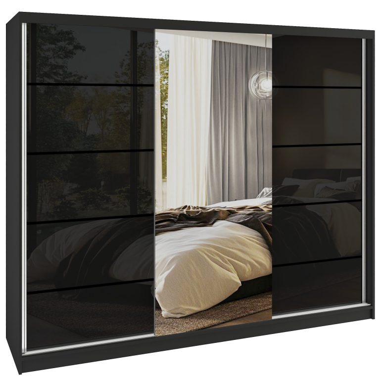 Armoire coulissante SERENITY 232 cm brillance noir Fabricant MGB SERENITY SZP8/0/B/B/0/HIAL