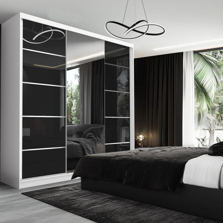 Armoire coulissante SERENITY 200 cm brillance noir Fabricant MTG SERENITY SZP5/0/W/B/0/HIAL