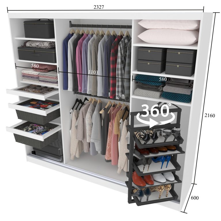 Armoire coulissante SERENITY 232 cm mat gris Fabricant MGB SERENITY SZP8/0/B/SR/0/HIAL