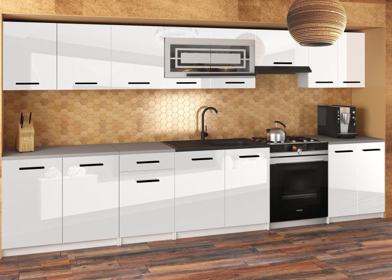 Meble kuchenne JULIA 320 cm białe połysk z blatem Producent